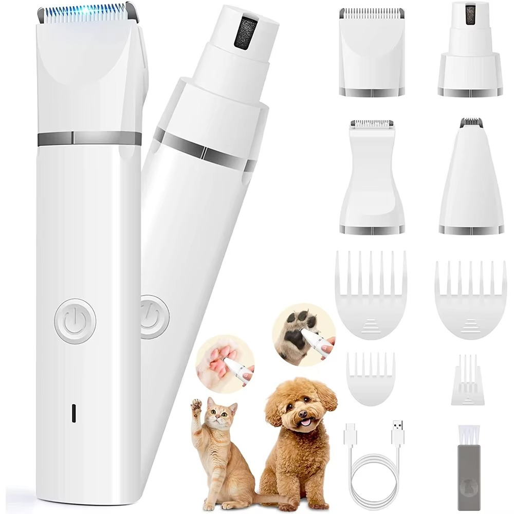 Ultimate Pet Grooming Kit: Quiet Hair Clipper, Nail Grinder & Paw Trimmer