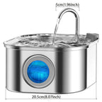 Felindra Cat Drinking Fountain Made of Stainless Steel | Flowing Water for Better Hydration | Quiet & Hygienic | 2.5 L Capacity