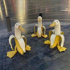BananaDuck Sculpture "Quaki" | Funny Garden Decor | Weatherproof Resin | 17 cm