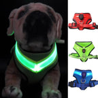 LED Dog Harness USB rechargeable & adjustable