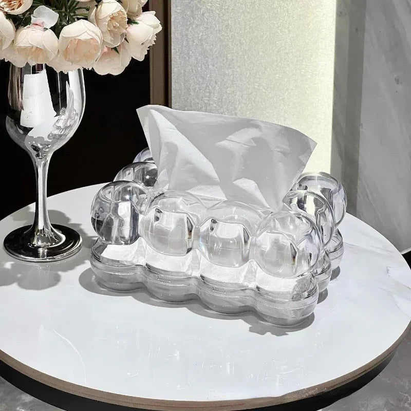 LumiScape Tissue Box – Sculptural Acrylic Design for Modern Elegance