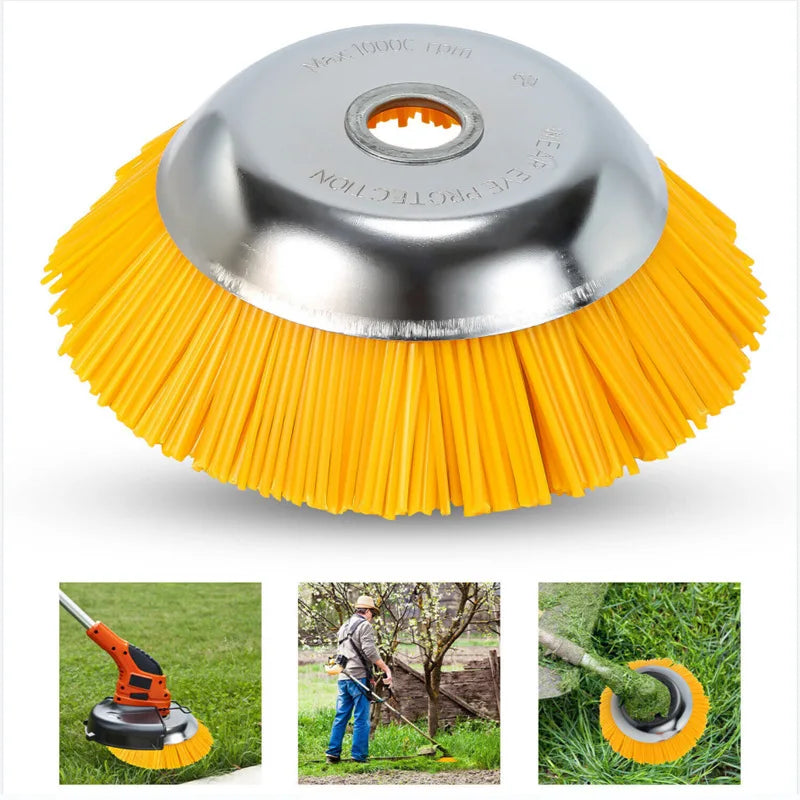 WeedMaster 220 | 8-Inch Weed Wheel with Nylon Brush Head | For Lawn Trimmers & Brush Cutters | For Paving Joints & Edges
