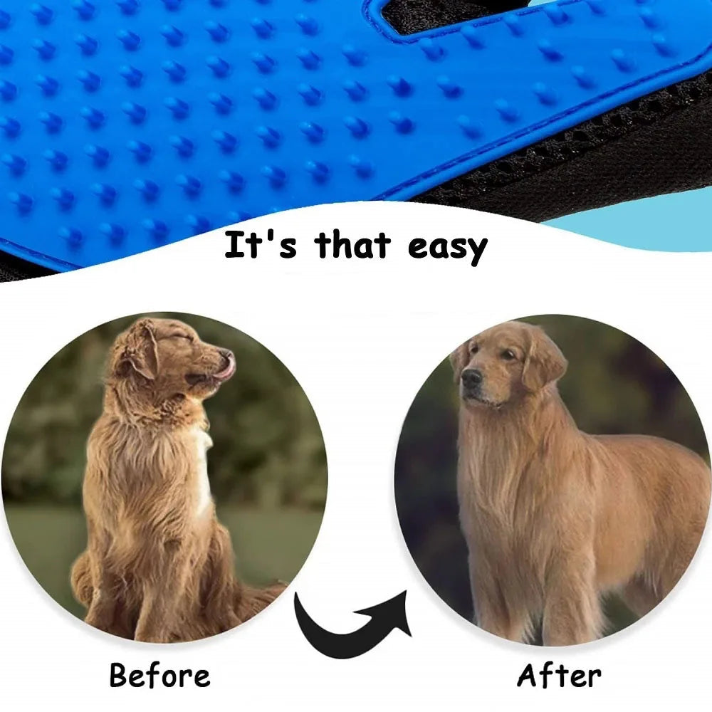 Fur Care Glove PawLiss TouchGlove | 5-Finger Massage Glove for Dogs & Cats | 23.2×17.2 cm | TPR & Mesh | Left or Right