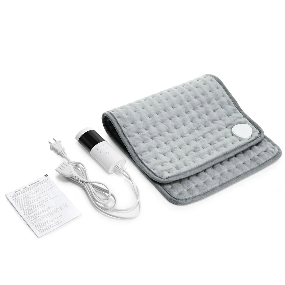 ThermaEase Electric Heating Pad | 9 Temperature Levels & 4 Timer Modes | 30×60 cm | Washable & Quick Heating | For Back, Stomach & Legs