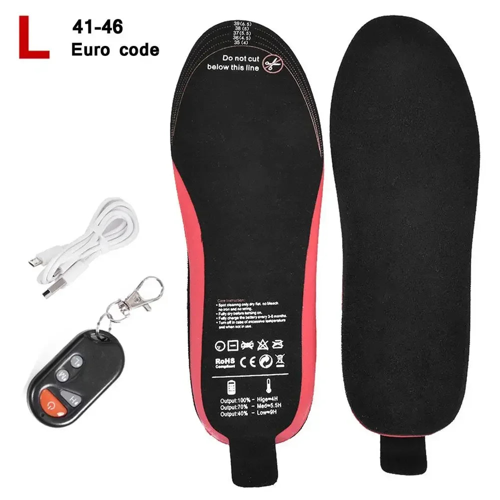 Rechargeable Heated Insoles WarmStep Pro | Rechargeable with Remote Control | 3 Heat Levels | Trim-to-Fit | Electric Foot Warmers for Winter & Outdoor