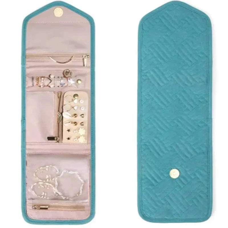 Jewelry bag Velmora Roll | Foldable & Space-saving | For Travel & Home | Velvet look in 3 colors