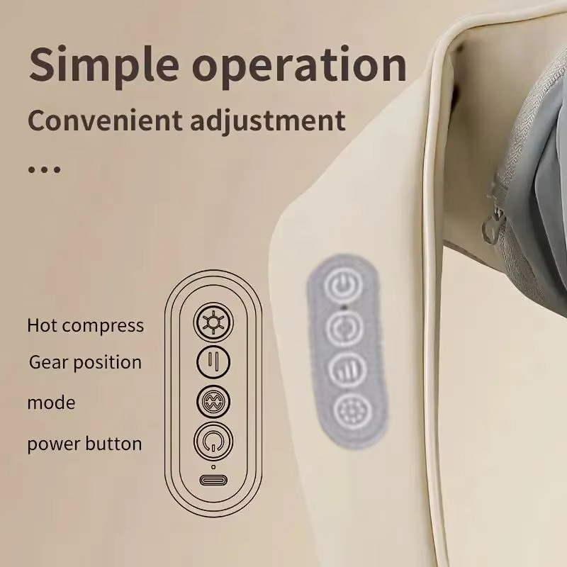 Wireless Neck and Shoulder Massager with Deep-Kneading for Back and Cervical Relief