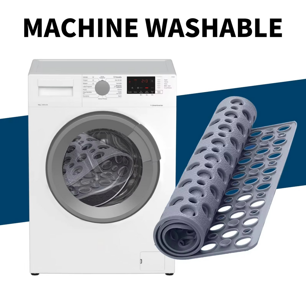 Extra-Porous TPE Non-Slip Shower Mat with Strong Suction, Anti-Mold, Machine Washable