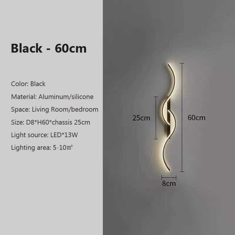 LumiStripes | Modern LED Wall Lamp | Minimalist Wall Lamp in Stripe Design | Indoor Lighting for Bedroom & Living Room