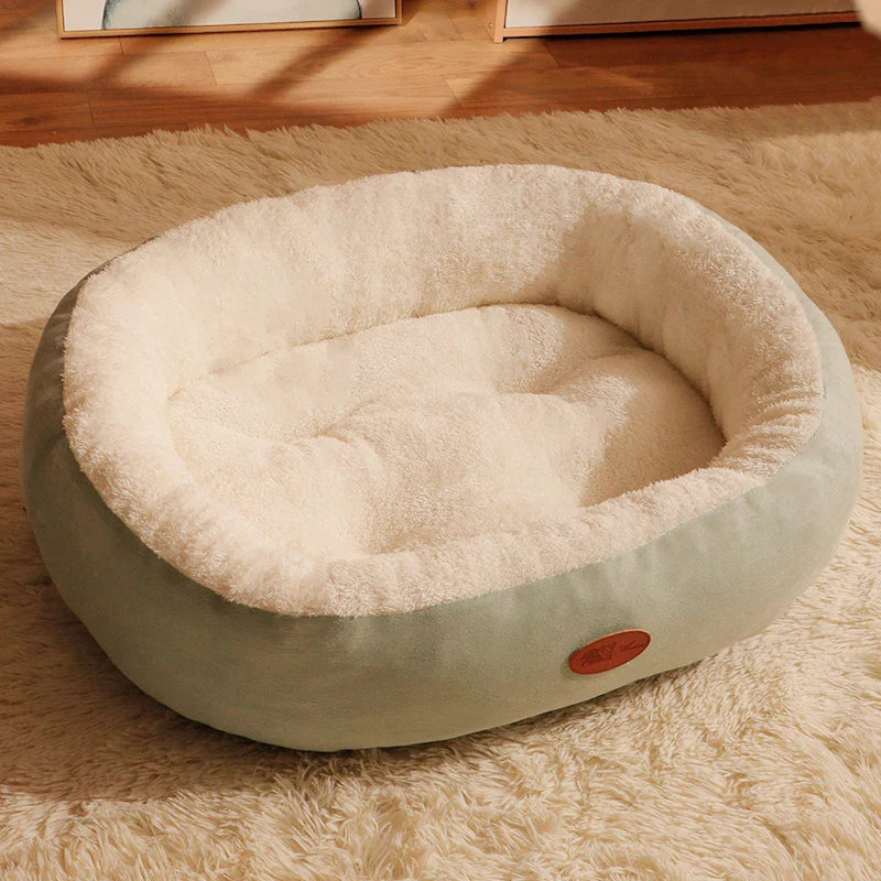 Oval Plush Bed for Dogs & Cats