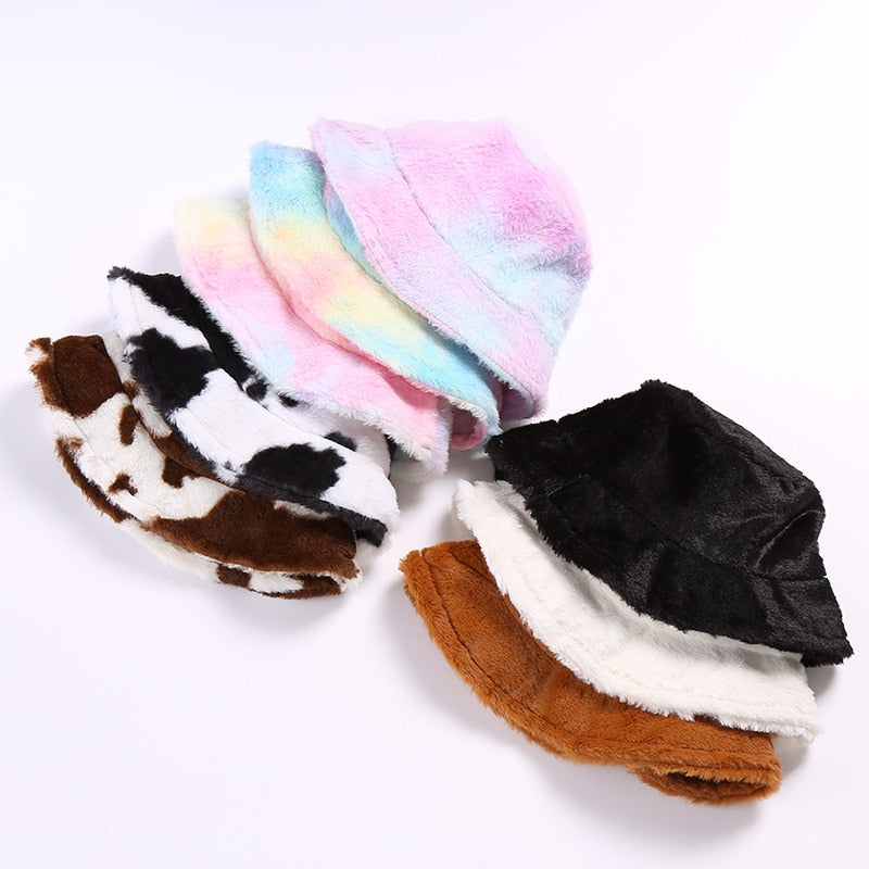 Velvet Soft Winter Hat Luxury Plush – Warm Unisex Bucket Hat for Cold Days