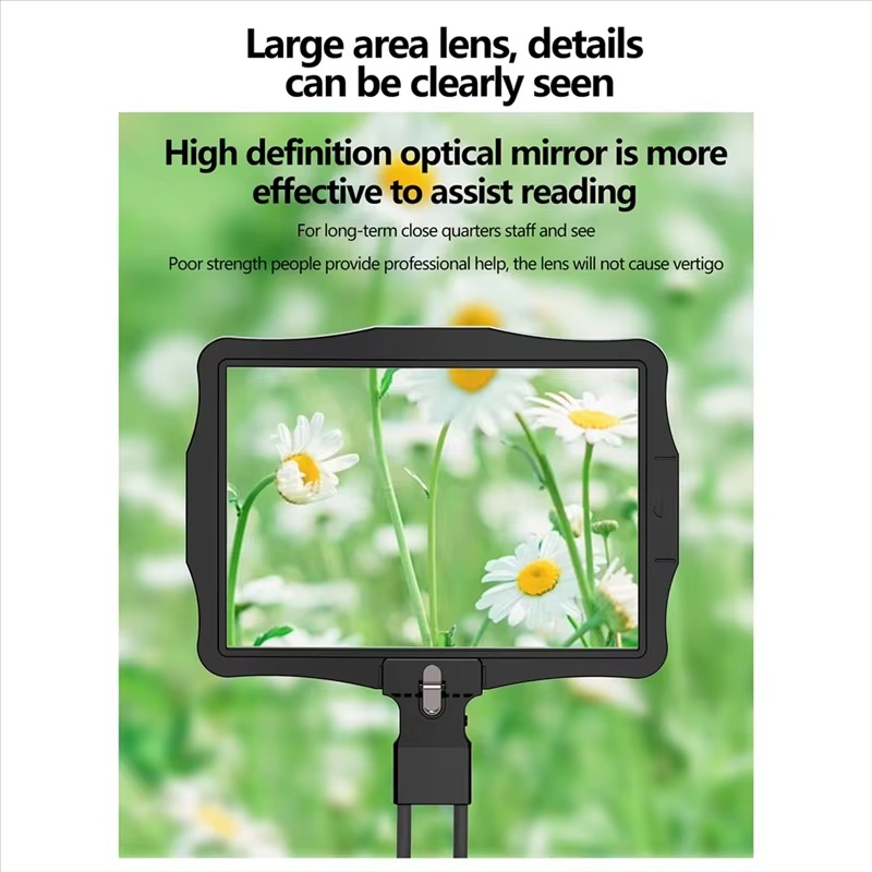 LED Illuminated Hands-Free Magnifying Glass with 5X Switchable Lens