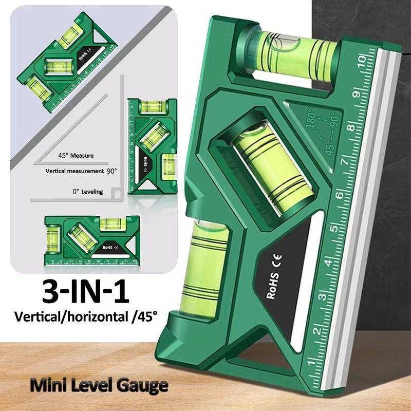Precision Pocket Level Tool with Magnetic Base & Protractor