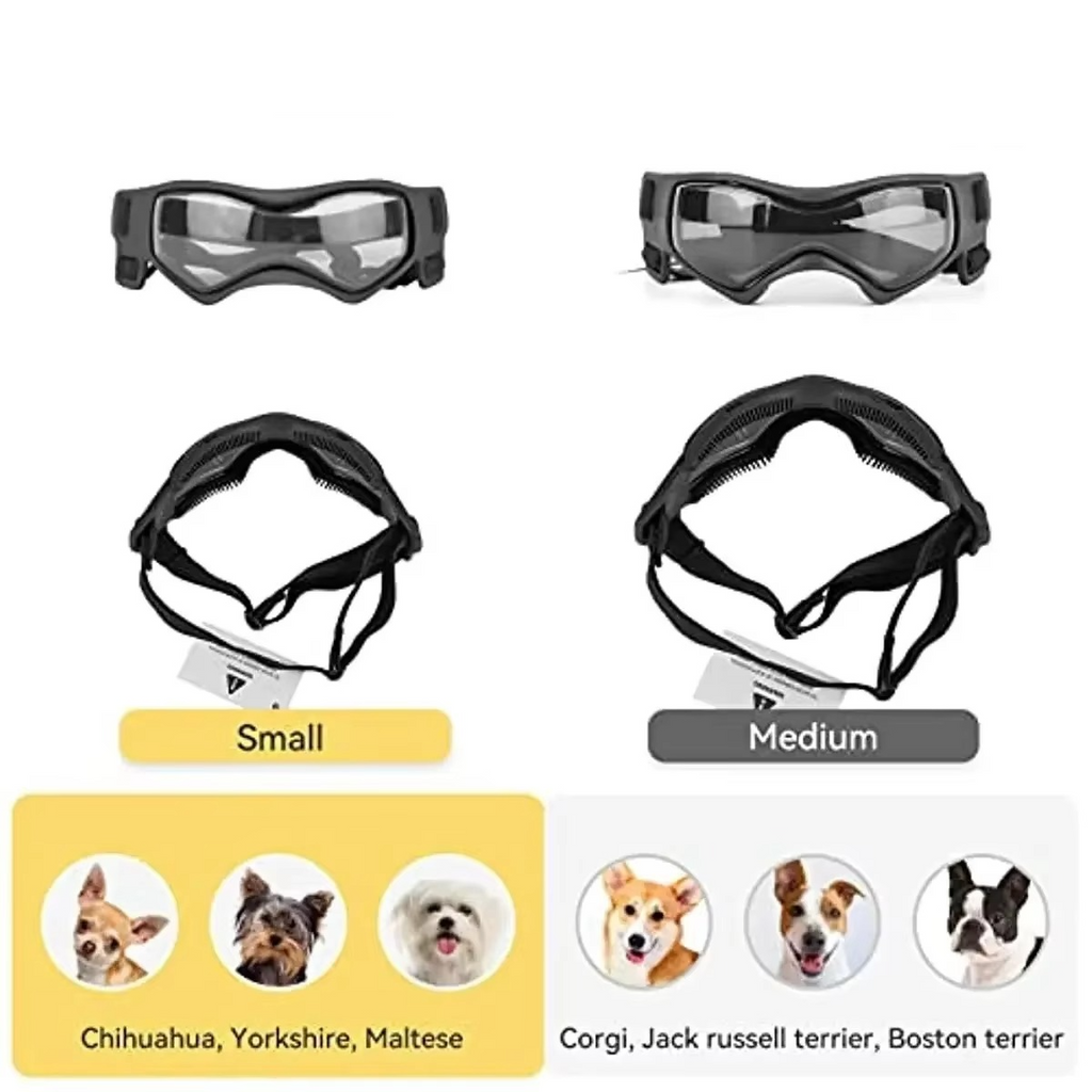 Protective UV Sunglasses for Small Dogs with Adjustable Straps