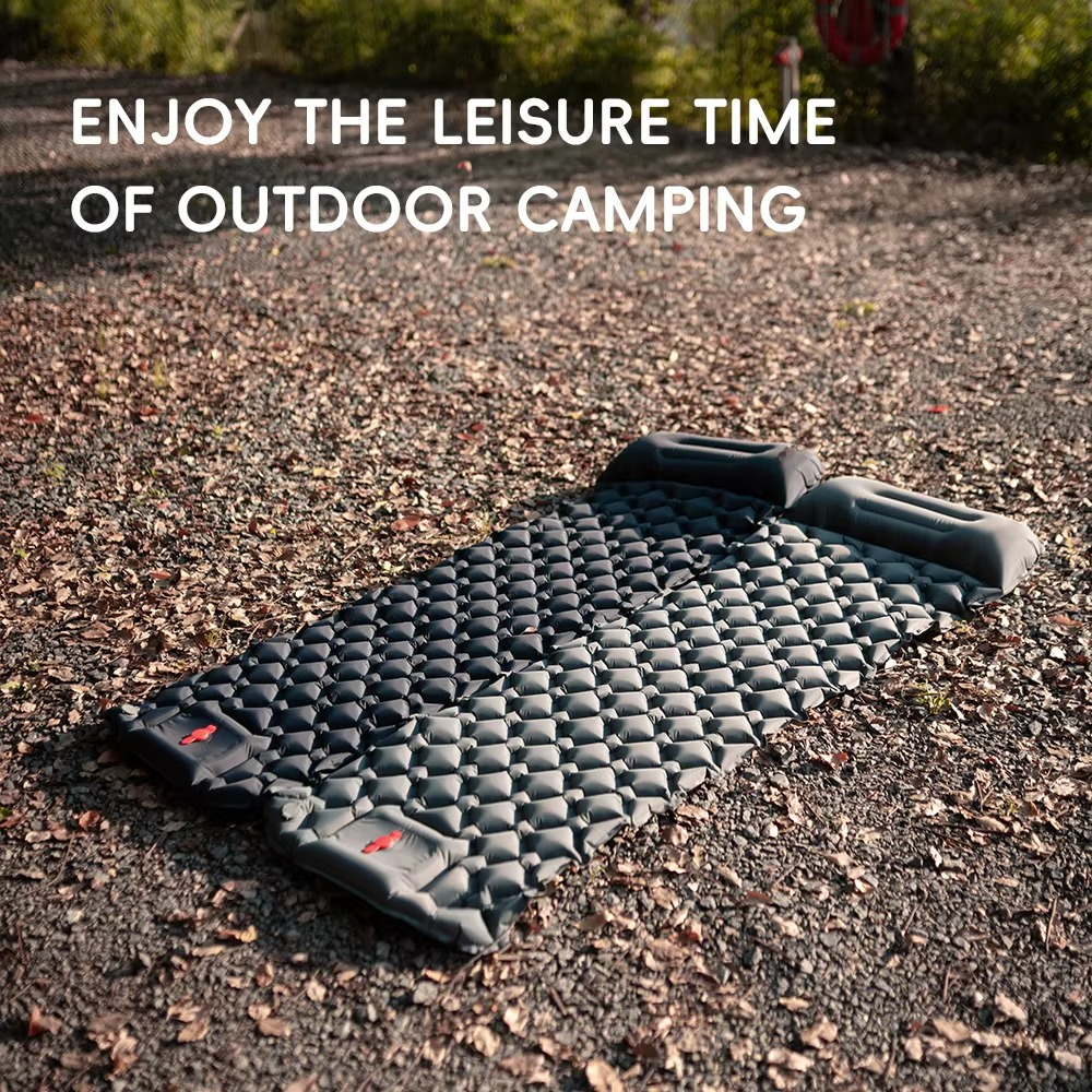 Inflatable Camping Sleeping Pad with Built-in Pillow Self-Inflating Air Cushion for Hiking and Outdoor Travel