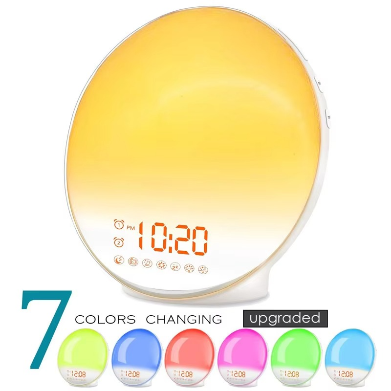 Wake Up Light Alarm Clock with Sunrise Simulation, Sunset Mode, Night Light and FM Radio