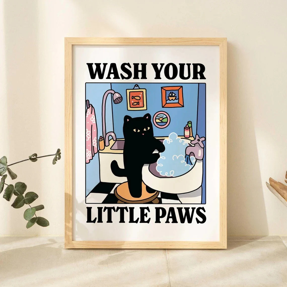 Wash Your Little Paws Wall Art