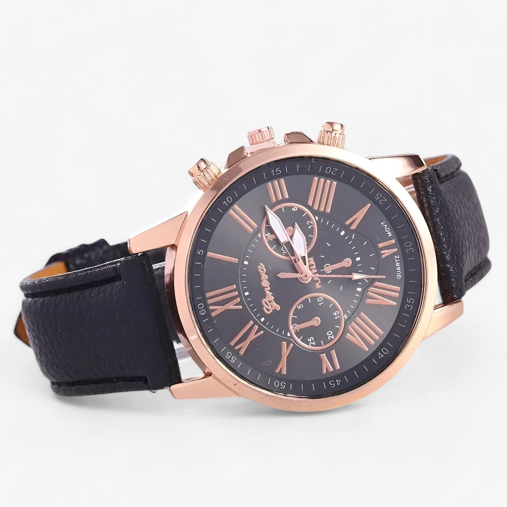 Camille Womens Waterproof Leather Strap Watch 42mm