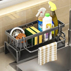 Kitchen Soft Sponge Holder Kitchen | Multifunctional Draining Rack | For Sink, Cloths & Dish Soap | Organizer Shelf