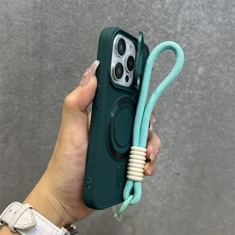 Magnetic Soft Wrist Bracket Lens Cover iPhone Case