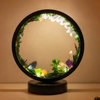 Elegant night light - Round frame - Green crystals - Chic decoration