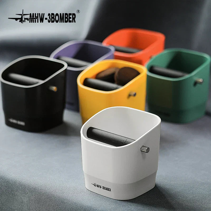 0.9–1.2 l Espresso knock box, detachable knock bar and non-slip base, square coffee grounds waste, barista desktop accessories