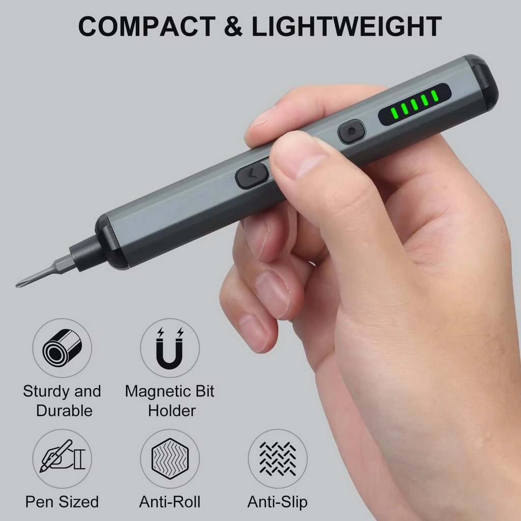 Mini Electric Precision Screwdriver Set with 64 Magnetic Bits and LED