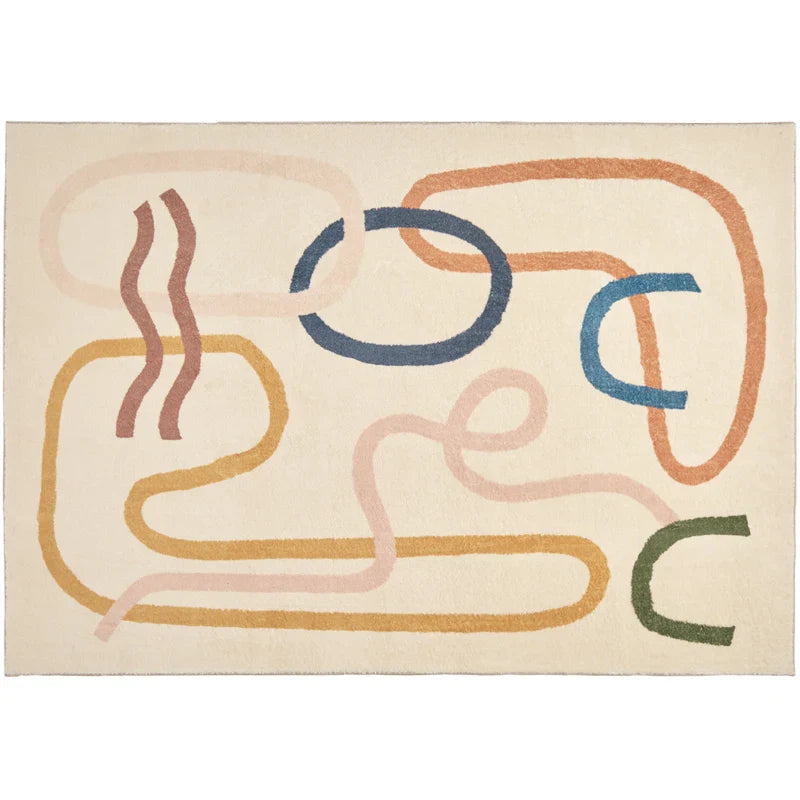 Plush Area Rug with Non-Slip Backing for Bedroom or Living Room