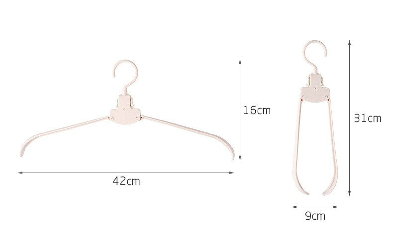Easy fold width foldable hangers