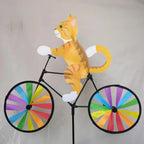 Rainbow Bicycle Cat Garden Decor