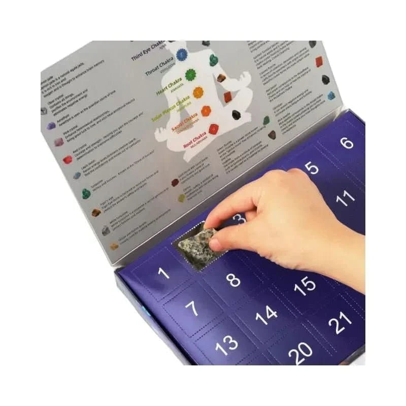 Advent calendar with 24 real gemstones for young explorers