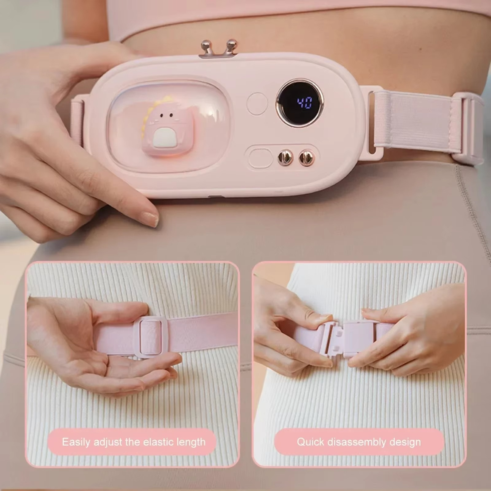 Wireless Electric Menstrual Heating Waist Band - USB Rechargeable Adjustable Warming Pad