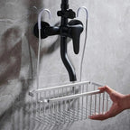 DuschGlanz AeroRack Hanging Shower Basket made of Aluminium | Rustproof Shower Shelf with Hooks | Large Capacity for Shampoo & Bath Accessories