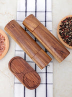 WoodSpice – Luxury Wooden Pepper & Salt Mill Set with Tray
