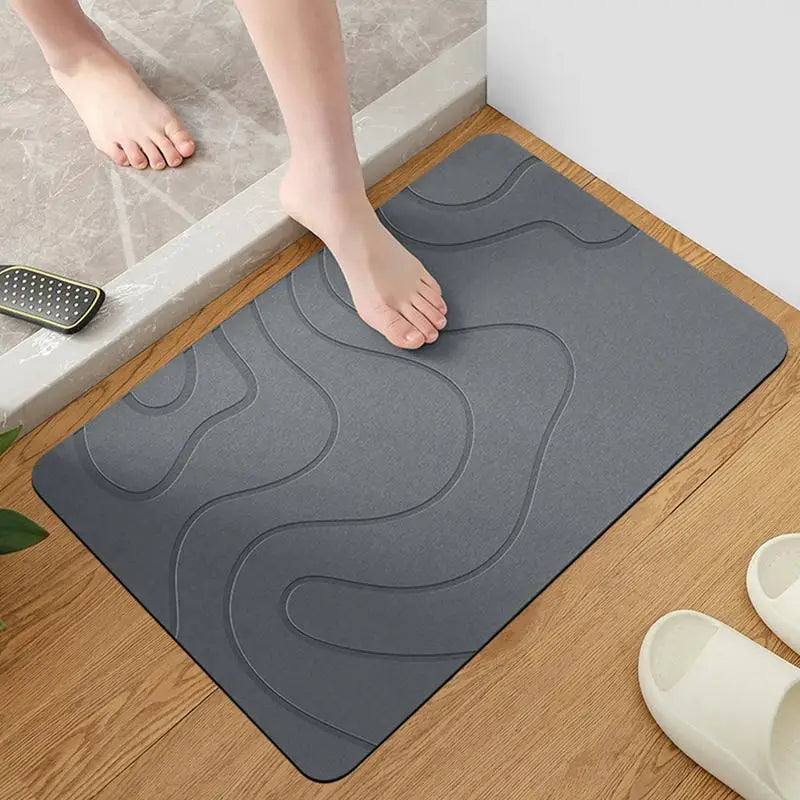 Drysera Bath Mat | Bath Mat Stone Look | Quick Drying & Non-Slip | 40 × 60 cm | Diatomite & Rubber