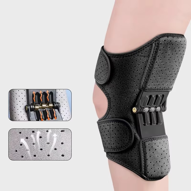 Adjustable Knee Support Brace with Power Rebound Springs for Joint Relief and Stability