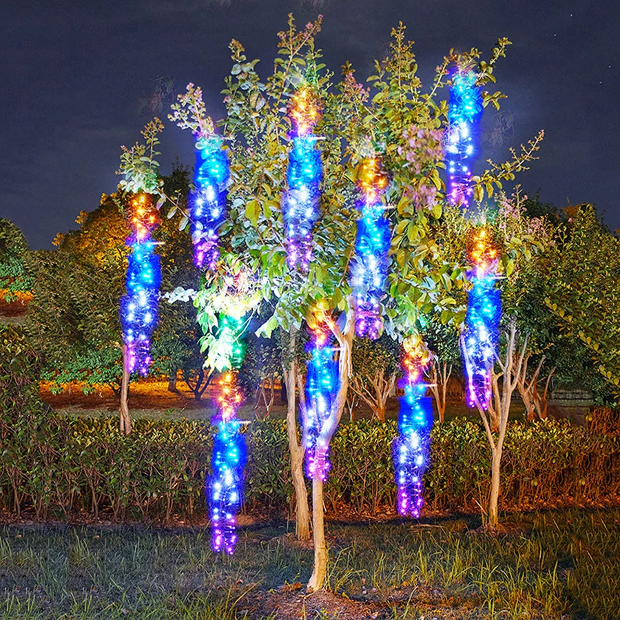 GlowCascade – Hanging LED Light Strands for Garden & Party