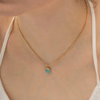 18k Blue Opal Satellite Chain Necklace