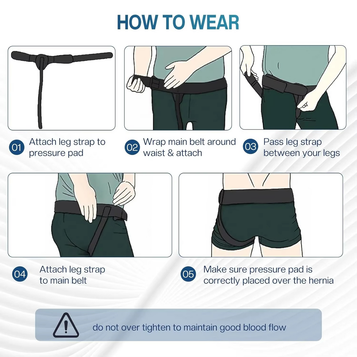 Hernia Support Belt for Men and Women with Removable Compression Pads