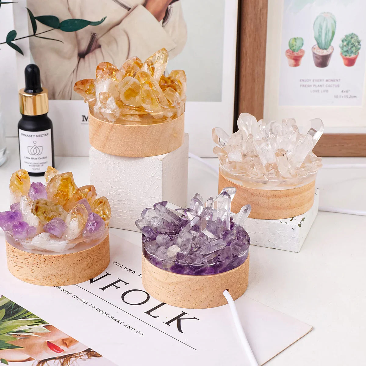 Crystal lamp natural stone | Handmade | Feng Shui & wellness decor | 150–200 g
