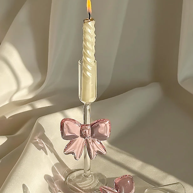 Glass Bow Candleholder