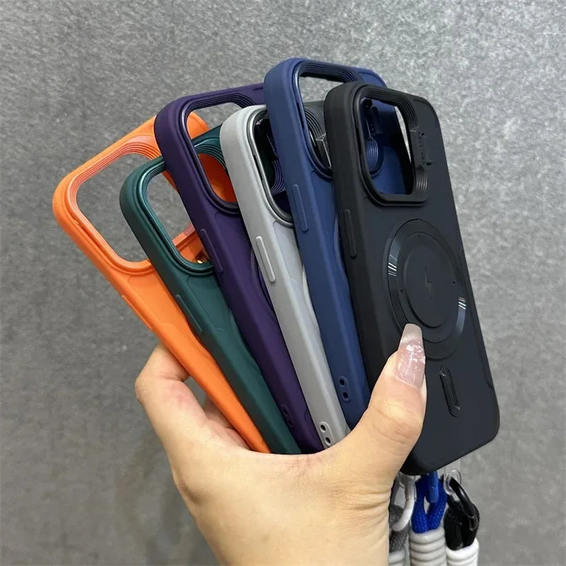 Magnetic Soft Wrist Bracket Lens Cover iPhone Case