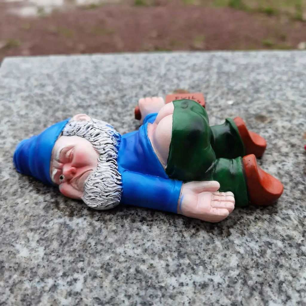 Hilarious Drunken Garden Gnome made of Weatherproof Resin for Indoor and Outdoor
