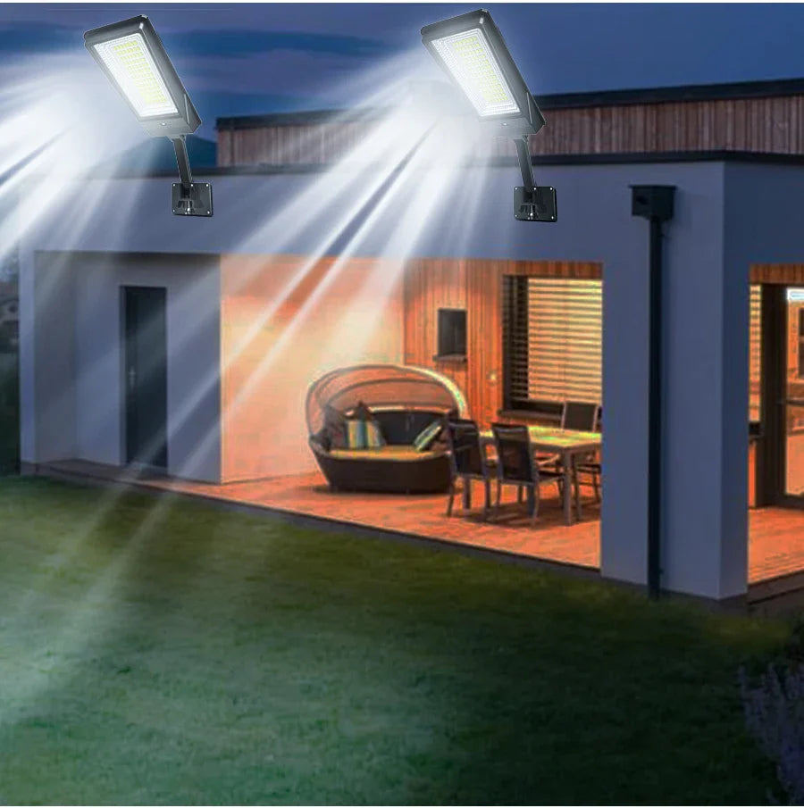Heliotrax Solar Street Lamp with Remote Control | 138 LEDs | 3 Light Modes | IP65 Waterproof | For Garden, Driveway & Yard