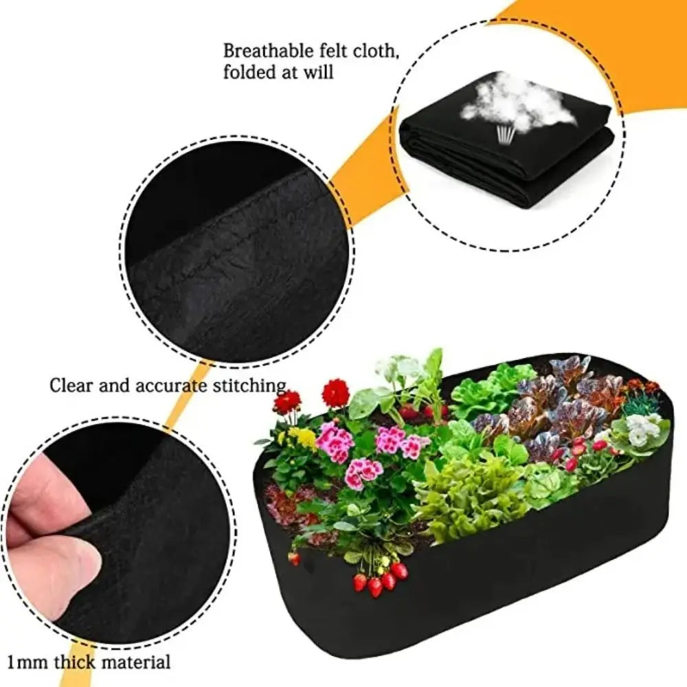Florabrix Plant Bag | Rectangular Planting Bag Made of Non-Woven Fabric | With Handles & Drainage | For Vegetables, Flowers & Herbs