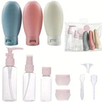 TravelEase 11-piece Travel Bottle Set | Refillable Containers for Cosmetics & Care | Cabin Luggage Approved & Leak-proof