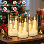 Lunavera | Flameless LED Stick Candle 3-in-1 | With 15 cm Lampshade | Battery-operated & Flickering Light | For Christmas, Wedding & Decor