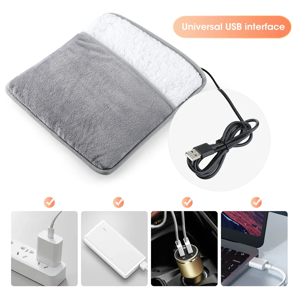 WarmStep Electric Foot Heating Mat | USB Heated Foot Warmer | Soft Flannel | Washable & Energy Saving