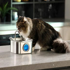 Felindra Cat Drinking Fountain Made of Stainless Steel | Flowing Water for Better Hydration | Quiet & Hygienic | 2.5 L Capacity