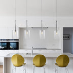 Pendant lamp for the dining table made of glass